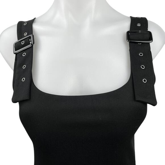Katie Kane Buckle Belted Strap Sleeveless Cami Camisole Square Neck Bodysuit Top - Picture 3 of 5